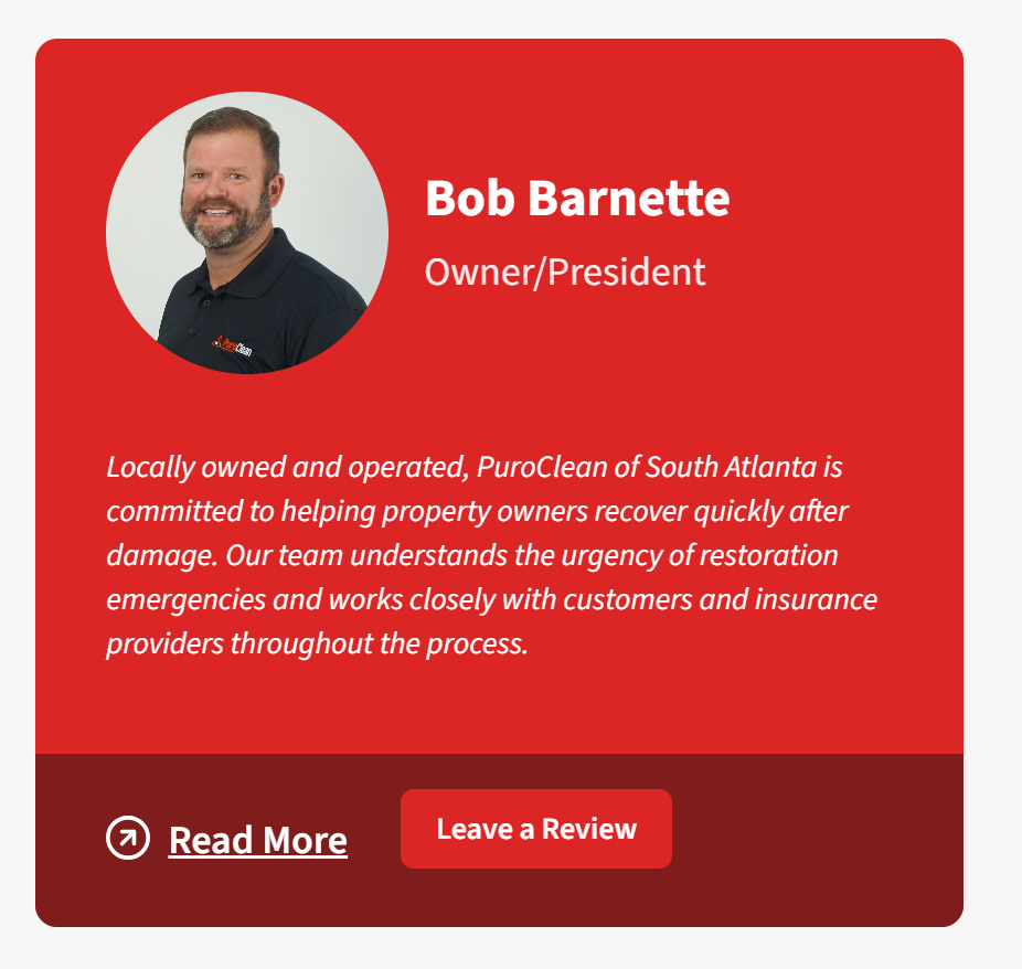 Bob Barnette, Owner of PuroClean of South Atlanta